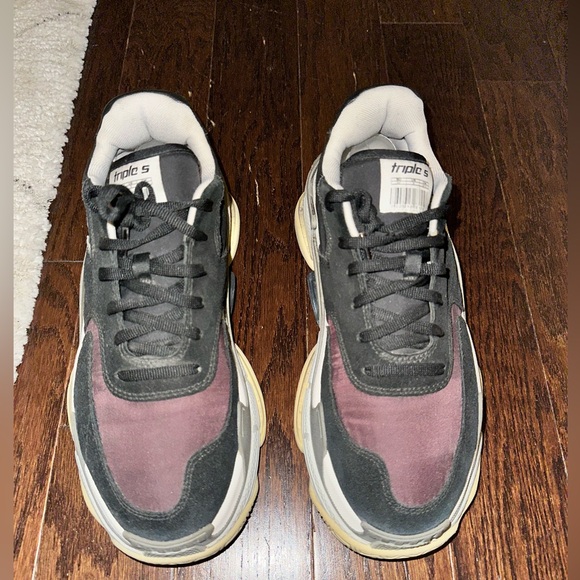 Valencia’s Triple S Men’s V2 Black Burgundy Nylon Speed Trainer US 9 - Picture 3 of 7